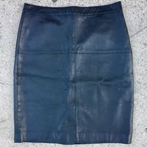 Isaac Mizrahi Black Leather Skirt Sz 14